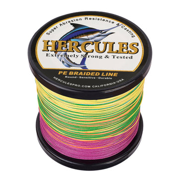 500M 547Yds Multicolor 10lb-300lb HERCULES PE Braided Fishing Line 8 Strands